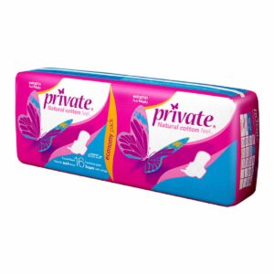 Private Extra Thin Super with wings pack of 16 pads