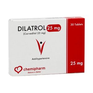 Dilatrol carvedilol 25 mg pack of 30 tablets