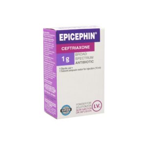 Epicephin ceftriaxone 1 g intravenous vial and solvent