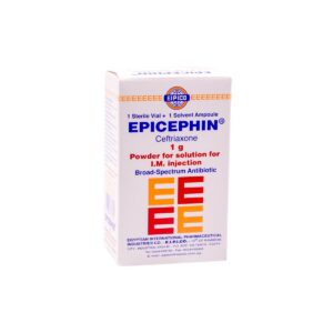 Epicephin ceftriaxone 1 g intramuscular vial and solvent