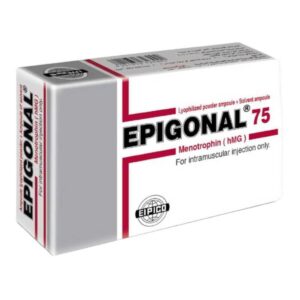 Epigonal menotrophin 75 IU powder ampoule and solvent