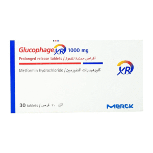 Glucophage XR metformin 1000 mg pack of 30 tablets