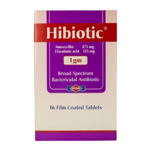 Hibiotic 1 g amoxicillin clavulanate pack of 16 tablets