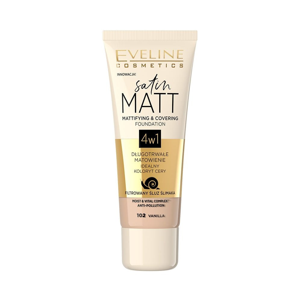 Eveline Satin Matt Mattifying & Covering Foundation 102 Vanilla Eveline Satin Matt Mattifying & Covering Foundation 102 Vanilla