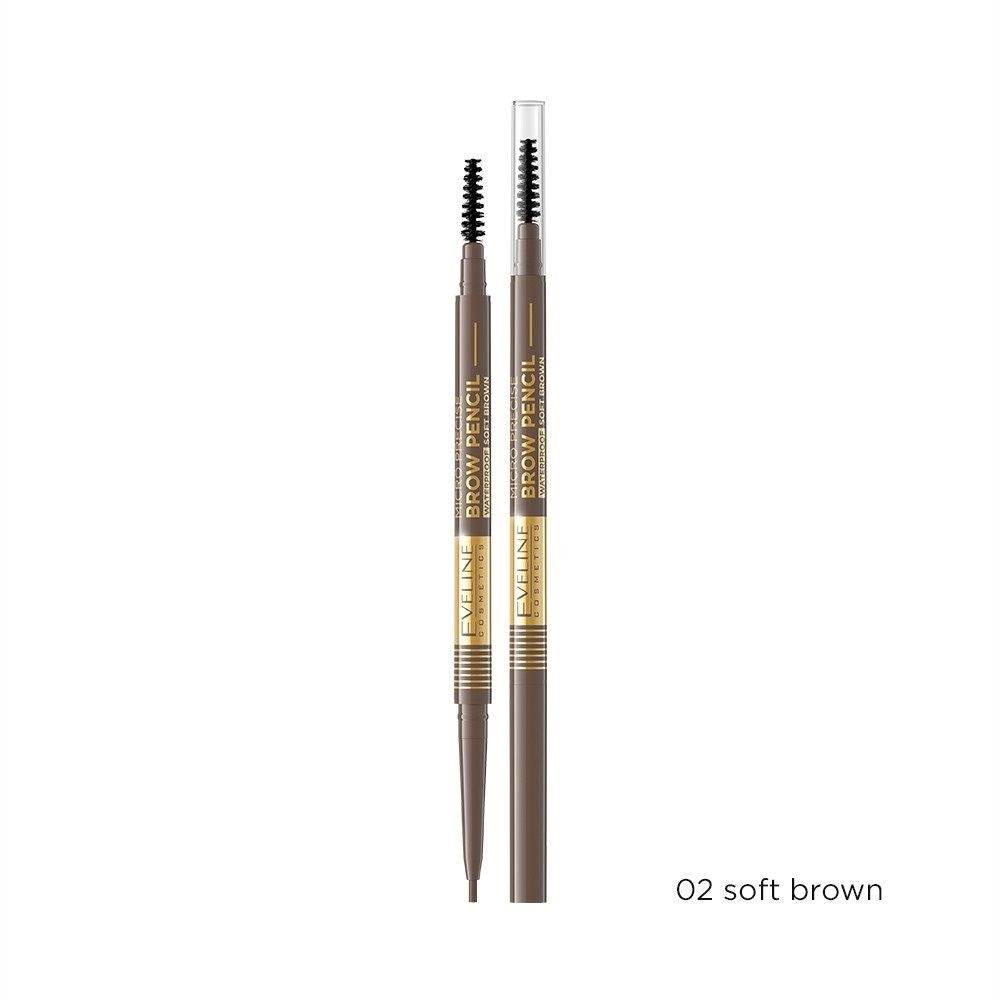 Eveline Micro Precise Brow Pencil Waterproof - 02 Soft Brown Eveline Micro Precise Brow Pencil Waterproof - 02 Soft Brown