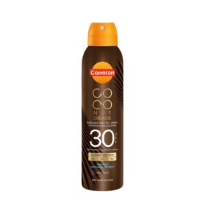 Carroten Coconut Dreams Suncare Dry Oil spray SPF30 150ml on clean white background