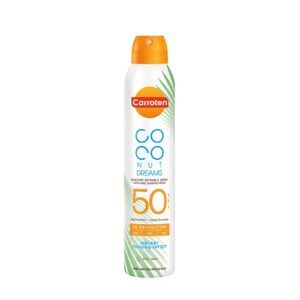 Carroten Coconut Dreams Suncare spray SPF50 200ml on clean white background
