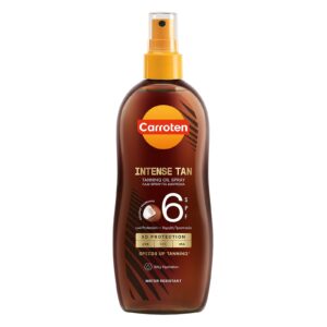 Carroten intensive tanning oil SPF6 200ml on clean white background