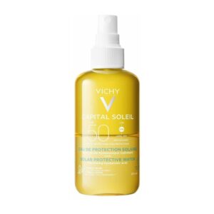 Vichy Capital Soleil SPF50 Hydrating Sun Protection Water Spray - 200ml on white background