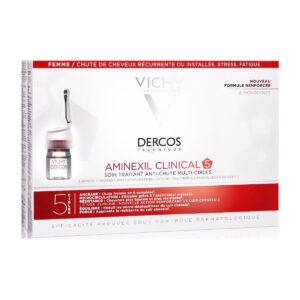 Vichy Dercos Aminexil Clinical 5 Women Anti-Hair Loss - 21 Monodoses full product on white background